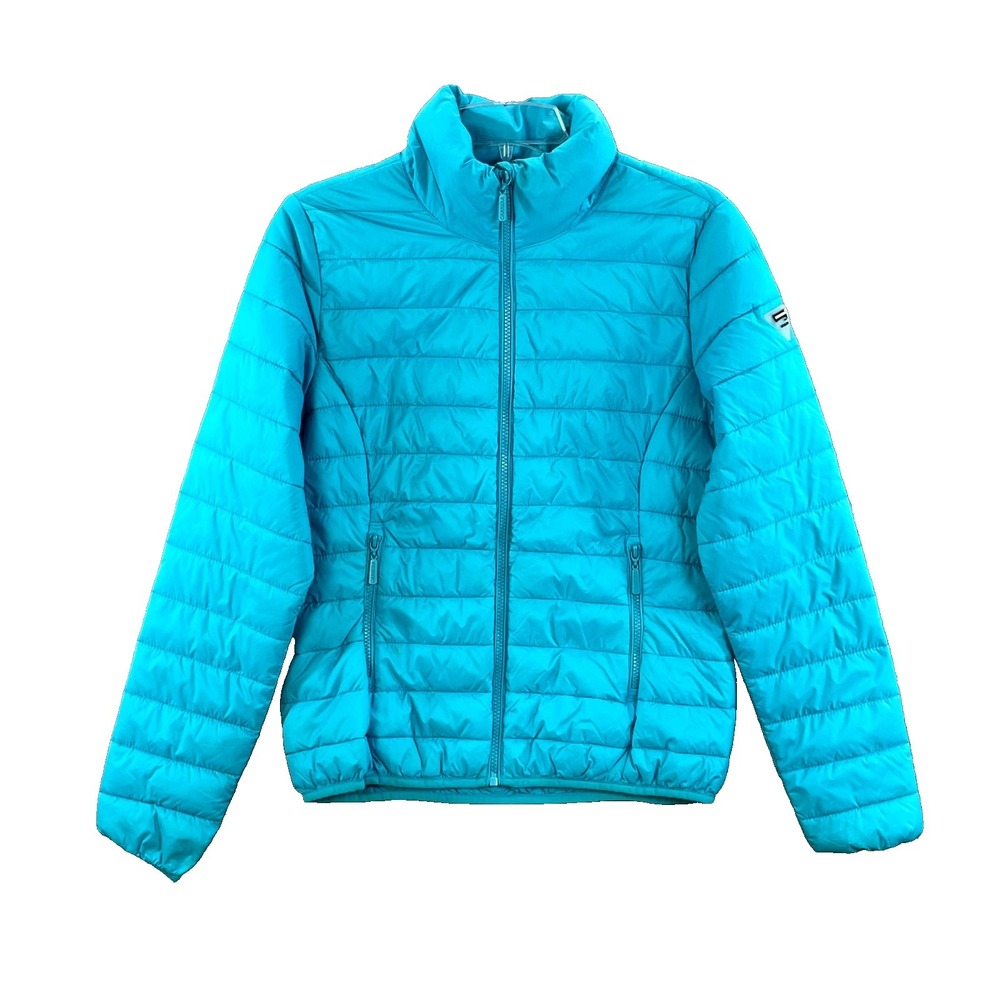 Carrera Jeans Puffer Jacket Women Small Blue Insulated Camping Gorpcore Full Zip
